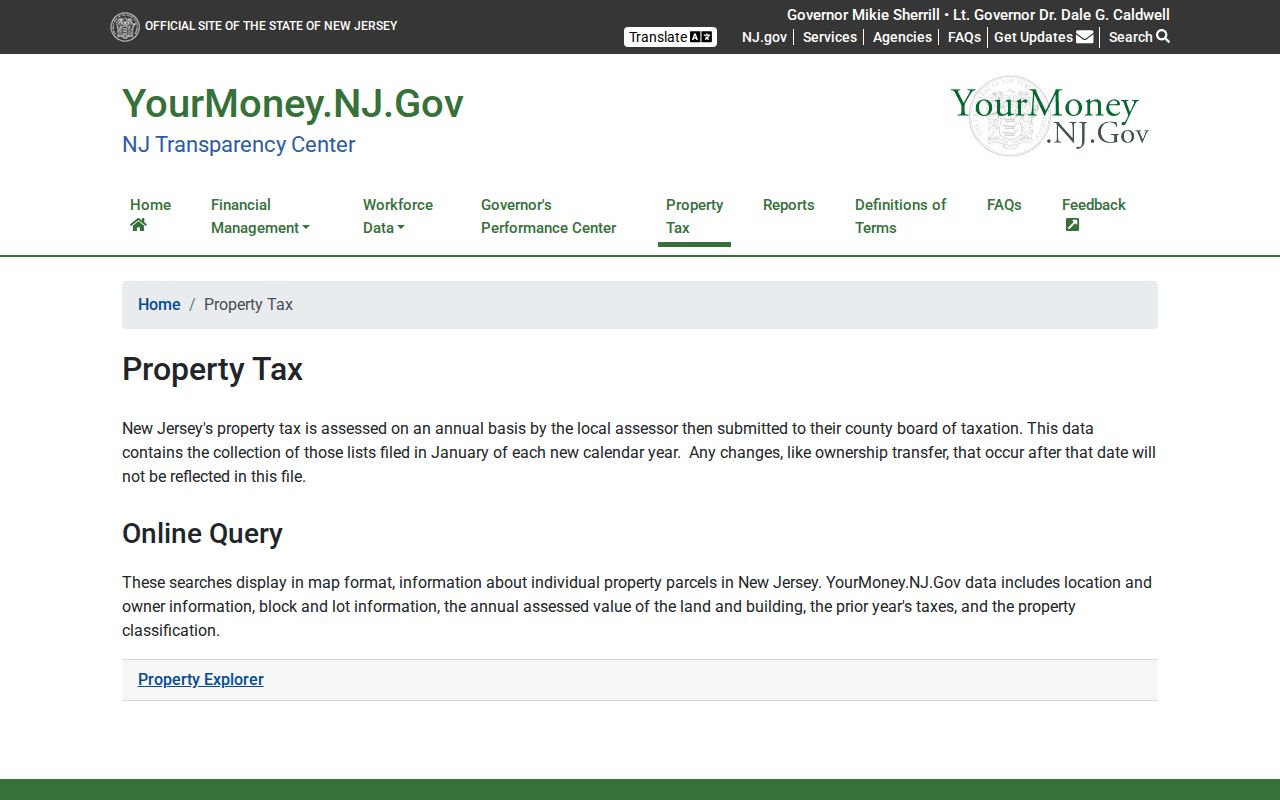 Orange ZIP code directory New Jersey property tax transparency and Property Explorer information
